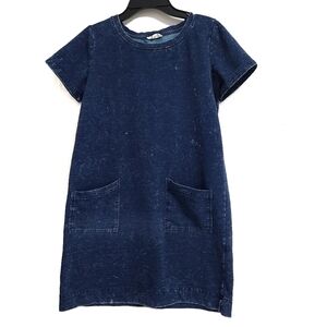 Jane and Delancy Blue Acid Wash Knee Length Dress Shirts